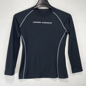 Under Armour ColdGear Sz YLG Coure Ajustee Black Long Sleeve Tee